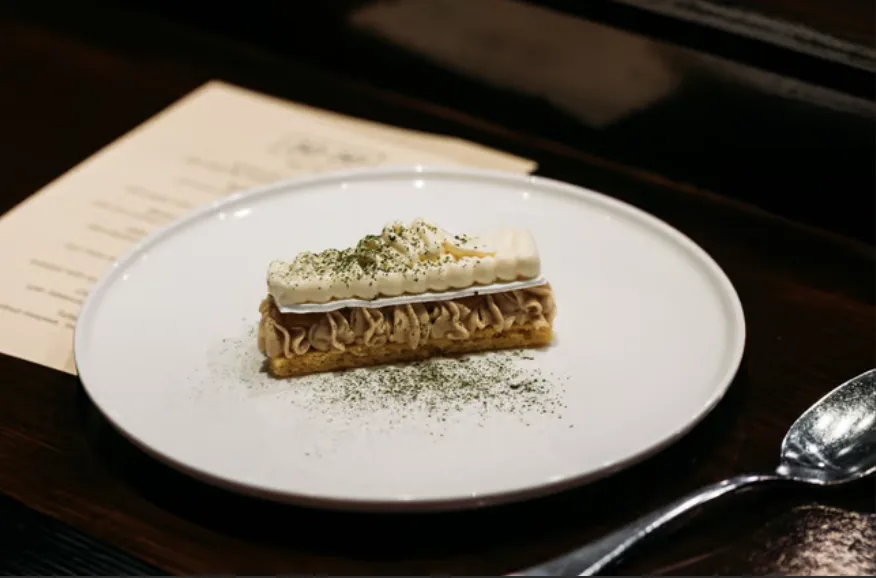A plated pastry dessert, illustrating a special evening out