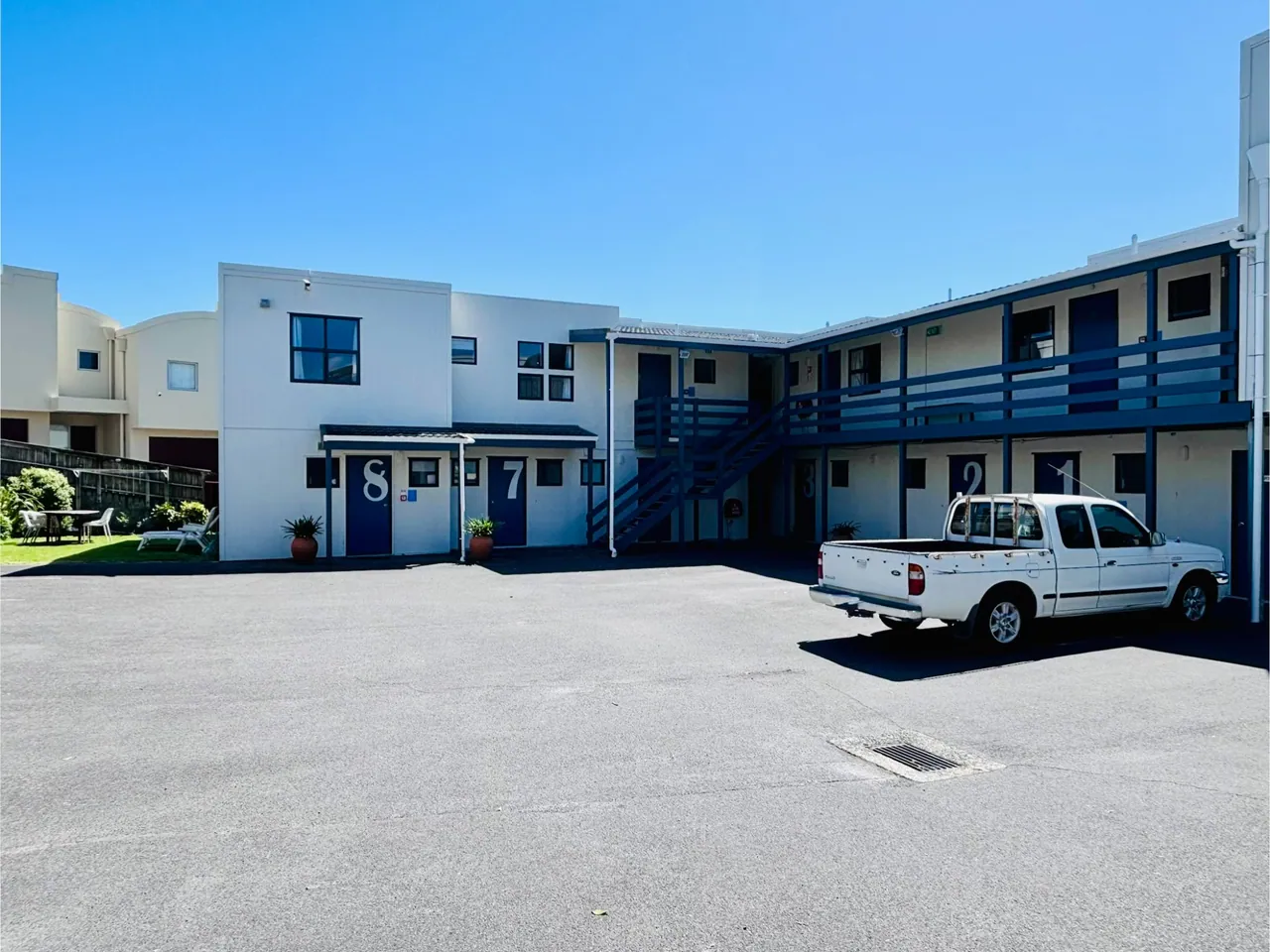 Parking within the motel grounds